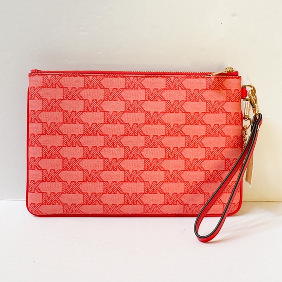 Michael Kors Jet Set Item Large 2 in 1 Card Case Wristlet Wallet MK Dark Sangria - Picture 12 of 15